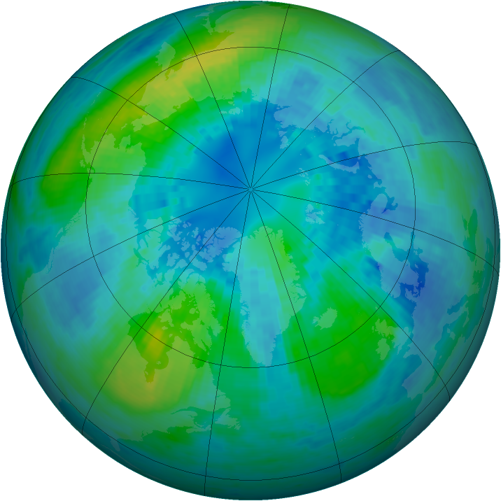Arctic ozone map for 04 October 2004